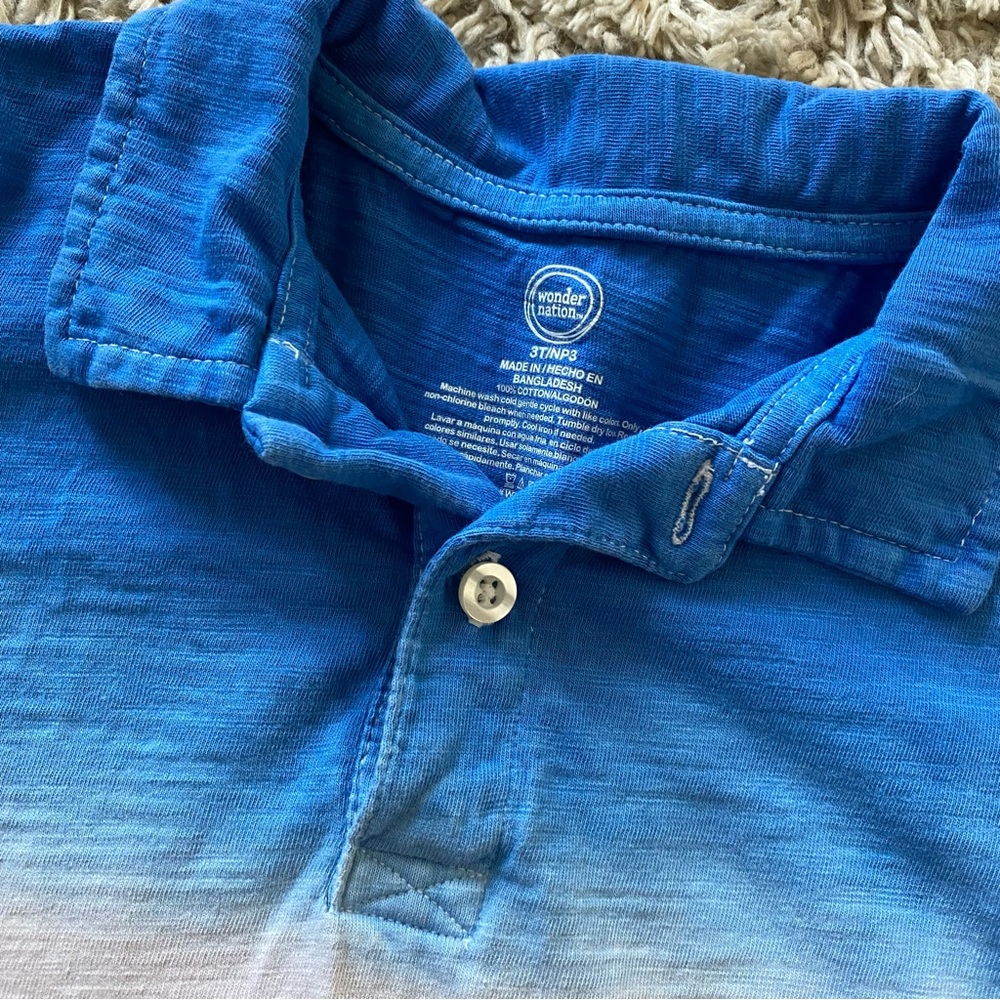Kids Gradient Blue and Red Polo Shirt - Picture 2 of 3